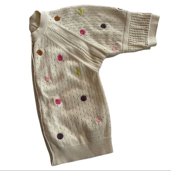 Burberry Embroidered Cotton Cashmere Blend Sweater Cardigan Size 10 Girls - Picture 4 of 9